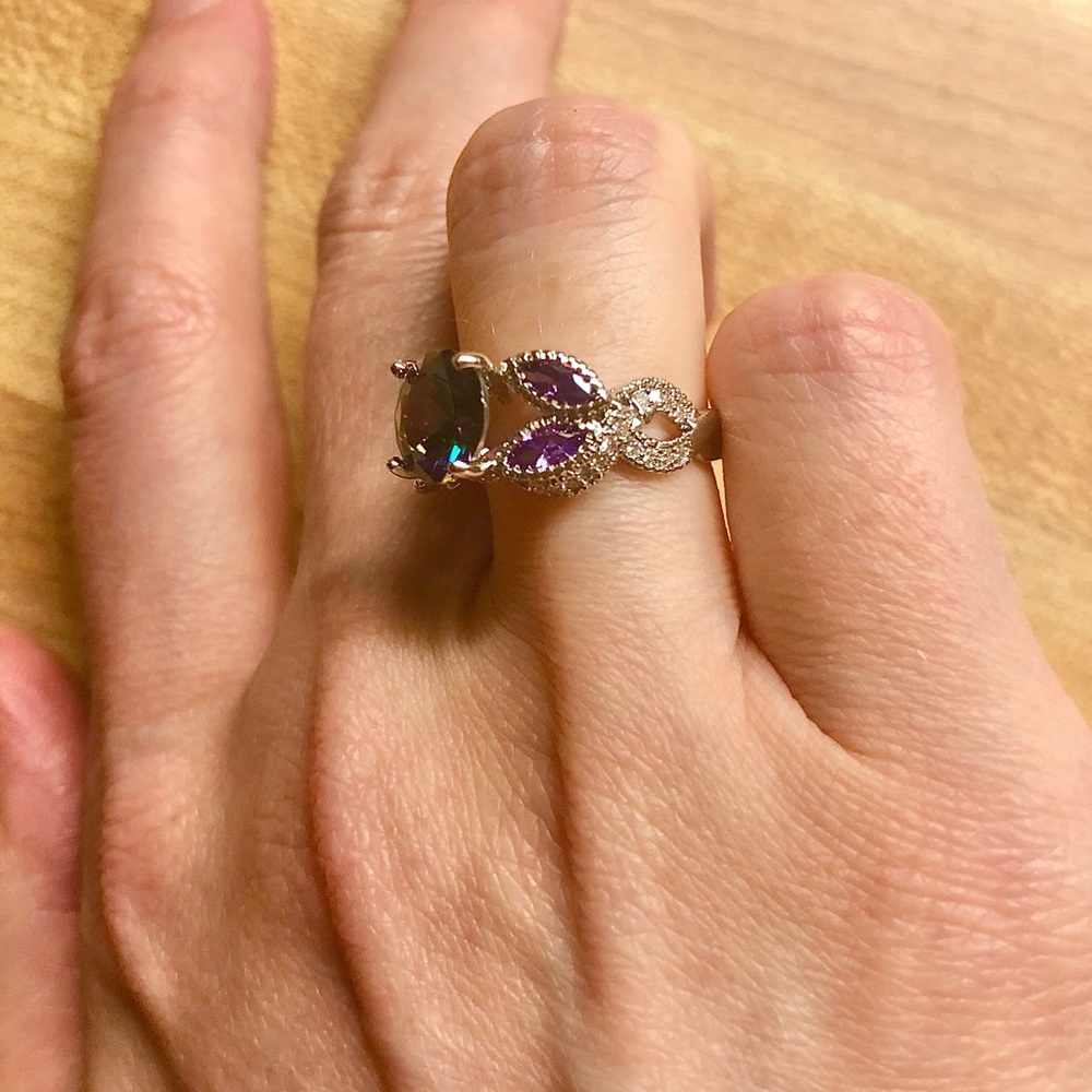 🎈5 for $35 Purple Mystic Topaz 925 SS Ring NWOT - Picture 7 of 9